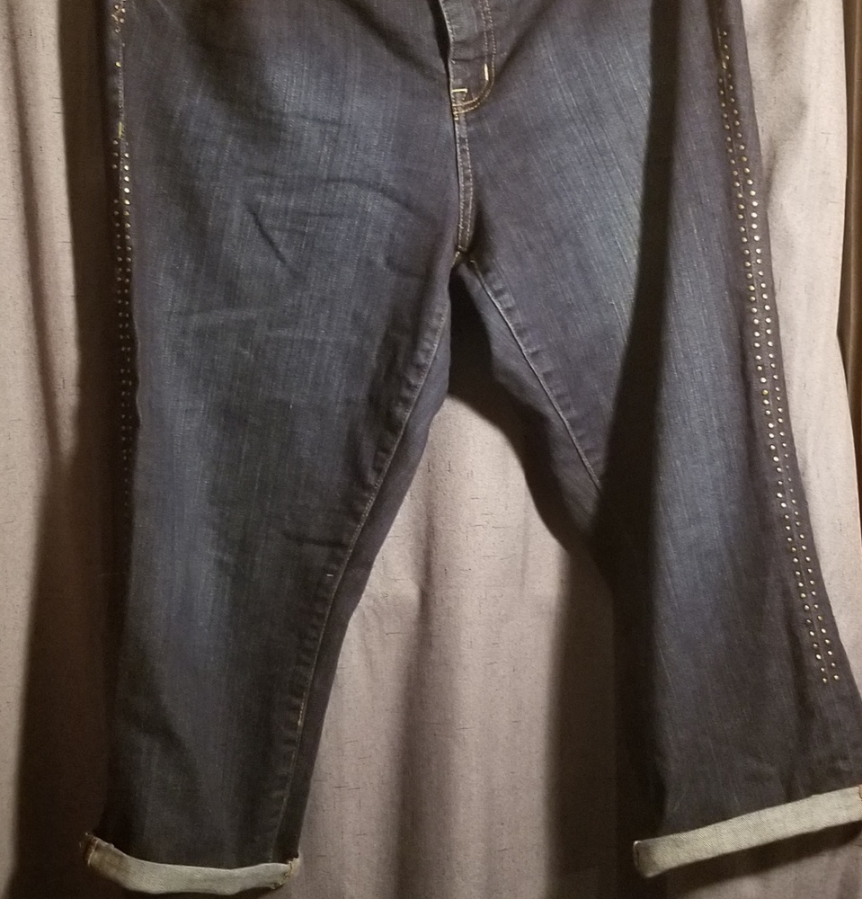 🔵 Torrid crop Jean's size 22 gold embellishments
